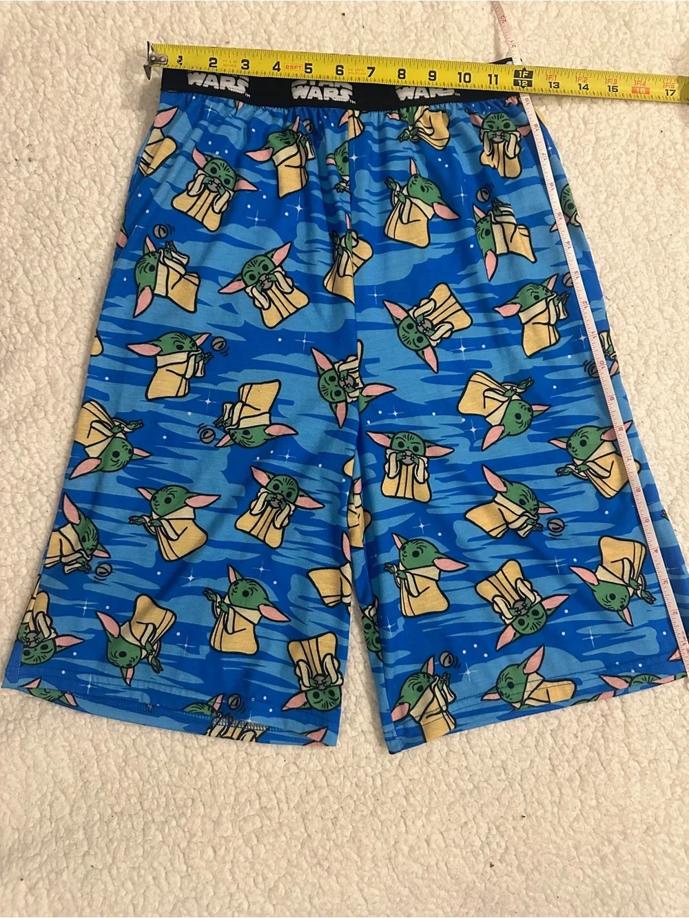 Star Wars Blue Pajama Bottoms with Green Baby Yoda Print